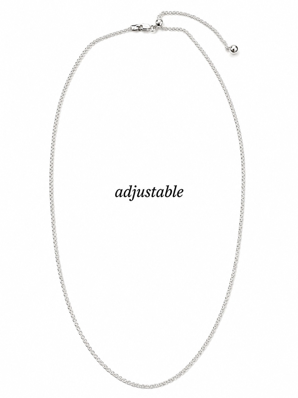 Sterling Silver 925 Adjustable Slider Chain Necklace Minimalist 24β